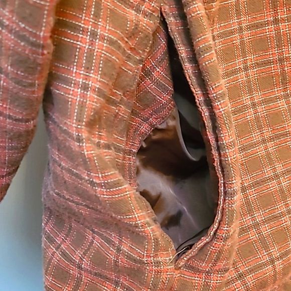 Covington soft flannel brown/red check/ brown lining/ button down shirt/jacket - Picture 7 of 9